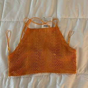 Orange Zara crochet crop top (New with Tags)